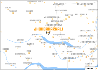 map of Jhok Bahārwāli