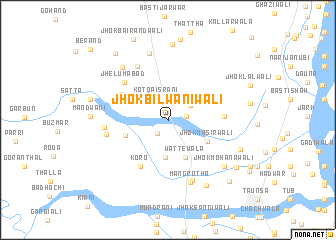 map of Jhok Bilwāniwāli