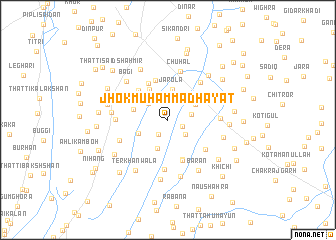 map of Jhok Muhammad Hayāt