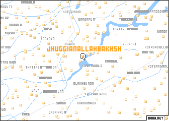 map of Jhuggiān Allah Bakhsh