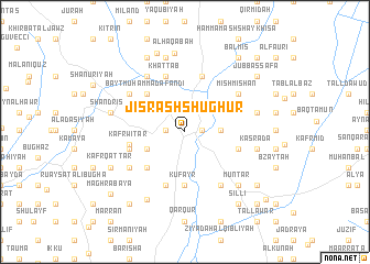 map of Jisr ash Shughūr