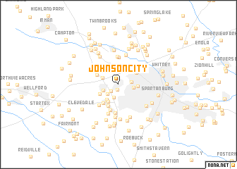 map of Johnson City