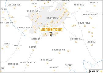 map of Jonestown
