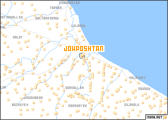 map of Jow Poshtān