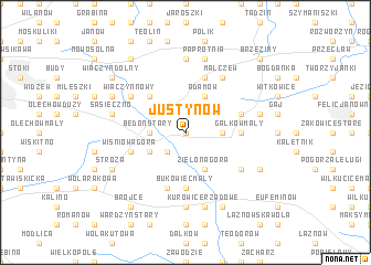 map of Justynów