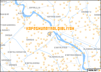 map of Kafr Ghunaym al Qiblīyah