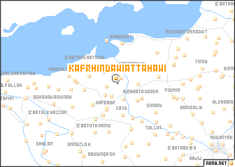 map of Kafr Hindāwī aţ Ţāḩāwī