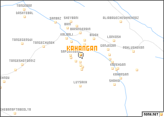 map of Kahangān