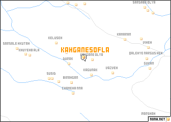 map of Kāhgān-e Soflá