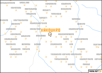 map of Kakoukro