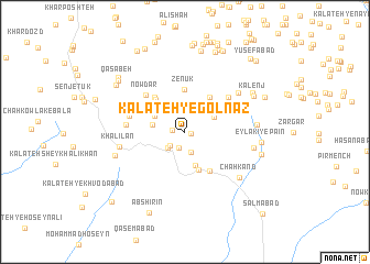 map of Kalāteh-ye Golnāz