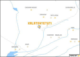 map of Kalāteh-ye Ţūţī