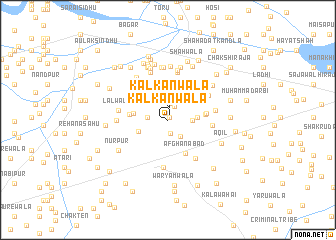 map of Kālkānwāla