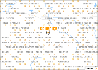 map of Kamenice