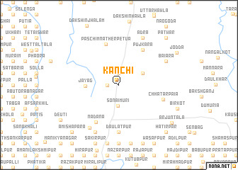 map of Kānchi