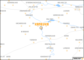 map of Kanëvka
