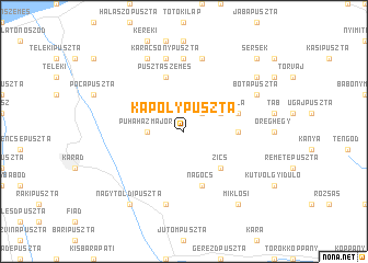map of Kapolypuszta