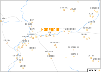 map of Kareh Gīn