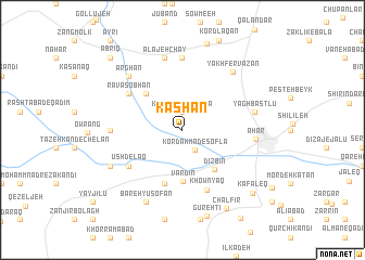 map of Kāshān