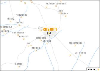 map of Kāshān