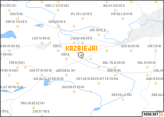 map of Kazbiejai