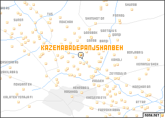 map of Kāz̧emābād-e Panj Shanbeh