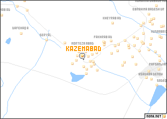 map of Kāz̧emābād