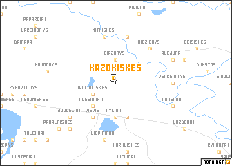 map of Kazokiškės