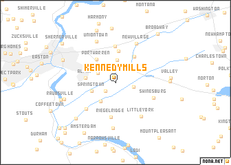 map of Kennedy Mills