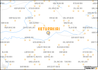 map of Keturakiai