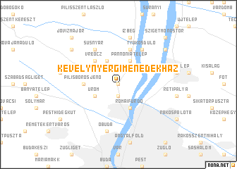 map of Kevélynyergi-menedékház