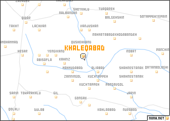 map of Khāleqābād