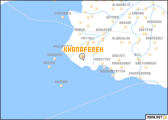 map of Khanāfereh
