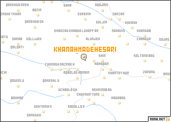 map of Khān Aḩmad-e Ḩeşārī