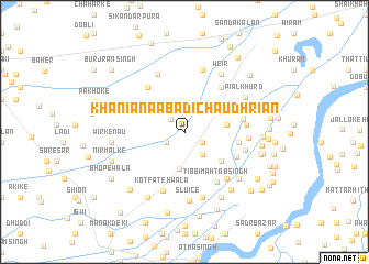 map of Khaniāna Ābādi Chaudhriān