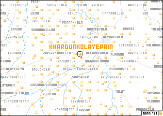 map of Khardūn Kolā-ye Pā\