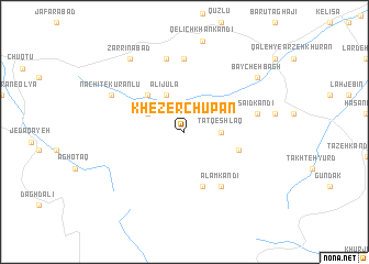 map of Kheẕer Chūpān