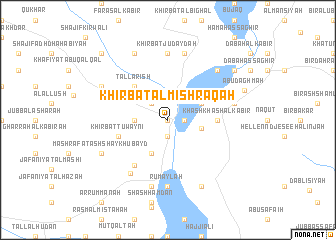 map of Khirbat al Mishrāqah