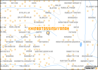 map of Khirbat as Sindiyānah