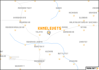 map of Khmelevets