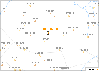 map of Khonajīn