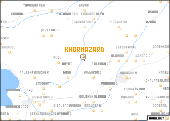 map of Khormā Zard