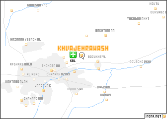 map of Khvājeh Rawāsh