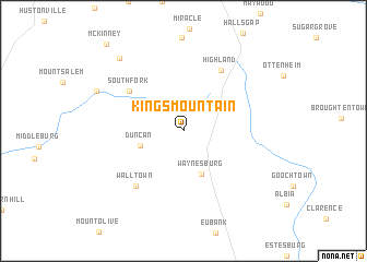 map of Kings Mountain