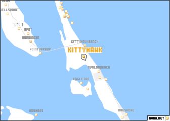 map of Kitty Hawk