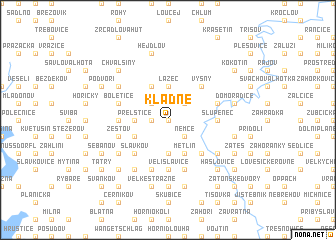 map of Kladné