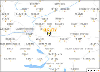 map of Kłajty
