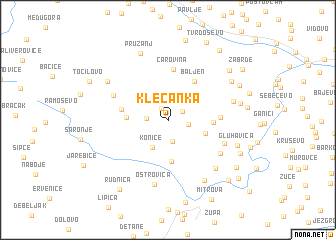 map of Klečanka