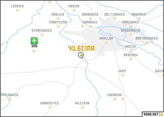 map of Klecina