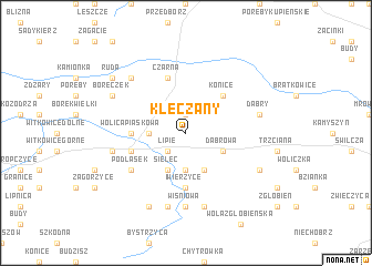 map of Klęczany
